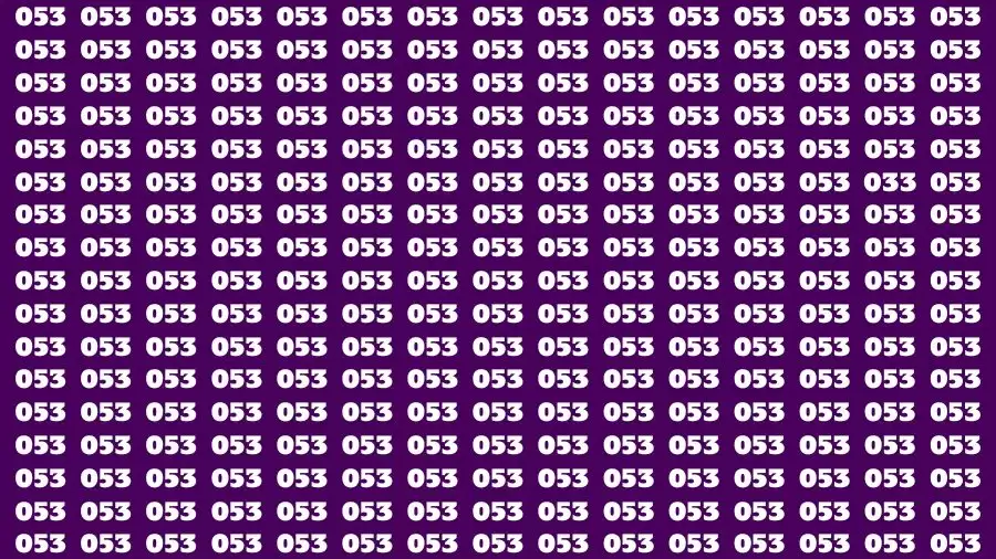 Observation Find it Out: If you have Eagle Eyes Find the Number 053 among 033 in 15 Secs