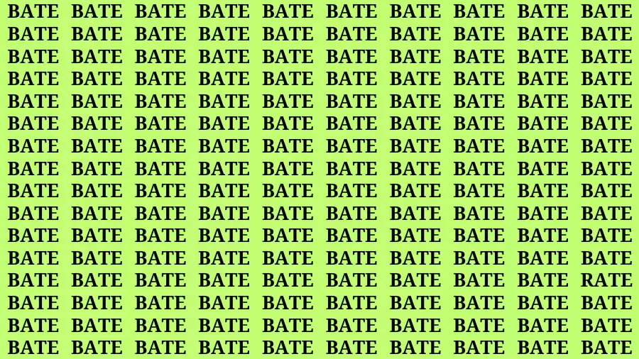 Observation Find it Out: If you have Eagle Eyes Find the Word Rate in 12 Secs