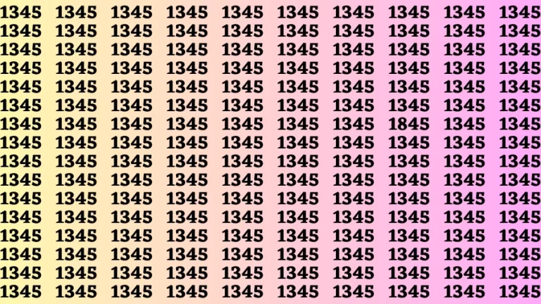 Observation Brain Challenge: If you have Eagle Eyes Find the number 1845 among 1345 in 12 Secs