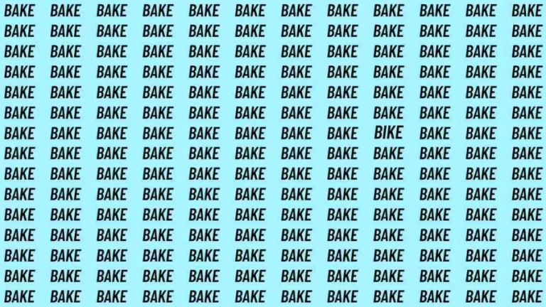 Observation Brain Challenge: If you have Eagle Eyes find the Word Bike among Bake in 12 Secs