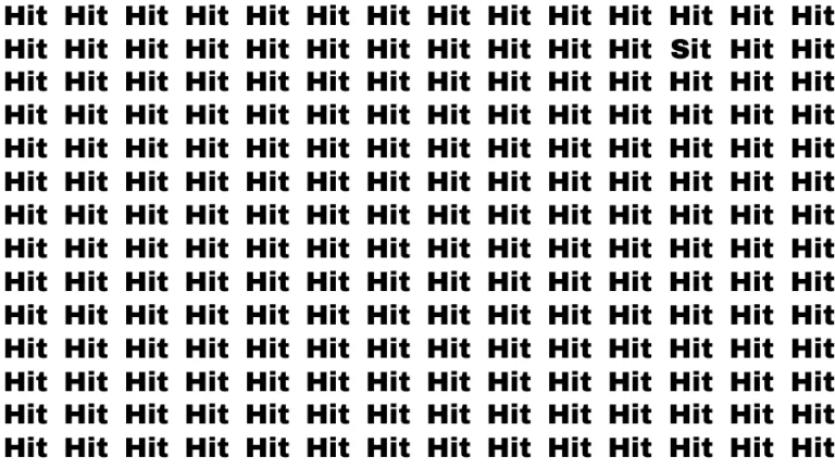 Visual Test: If you have Hawk Eyes Find the Word Sit among Hit in 15 Secs