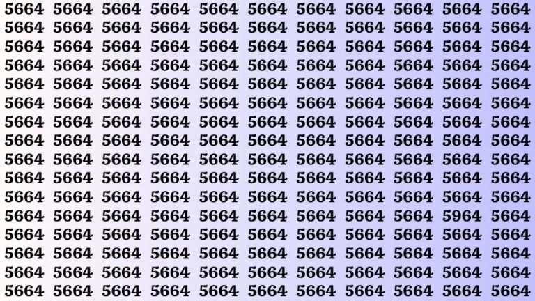 Observation Visual Test: If you have Hawk Eyes Find the Number 5964 among 5664 in 15 Secs