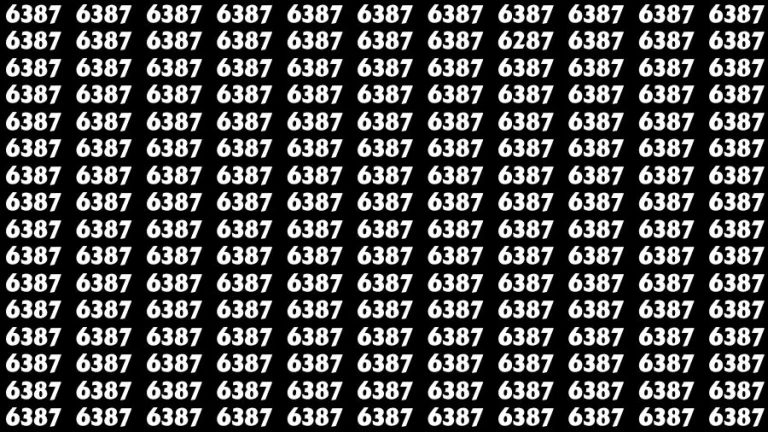 Observation Visual Test: If you have Sharp Eyes Find the number 6287 among 6387 in 20 Secs