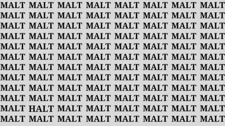 Observation Find it Out: If you have Hawk Eyes Find the Word Halt in 10 Secs