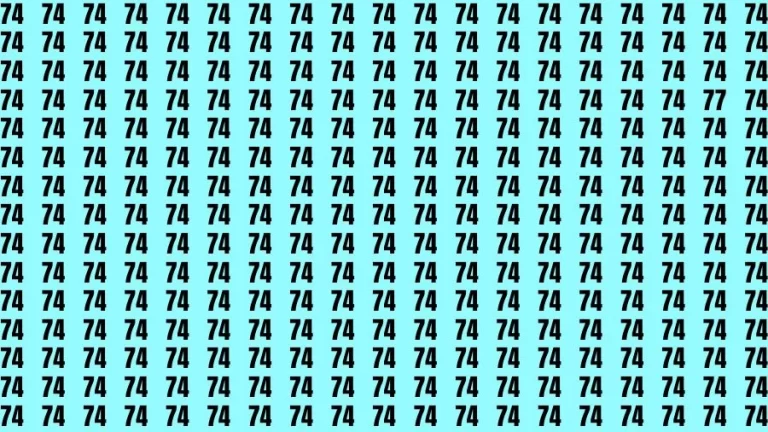 Optical Illusion Brain Challenge: If you have Hawk Eyes Find the Number 77 among 74 in 12 Secs