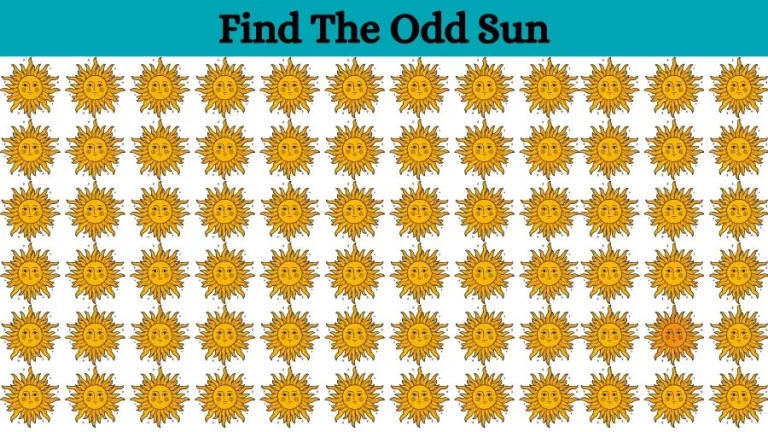 Optical Illusion Brain Challenge: If you have Eagle Eyes find the Odd Sun in 15 Seconds