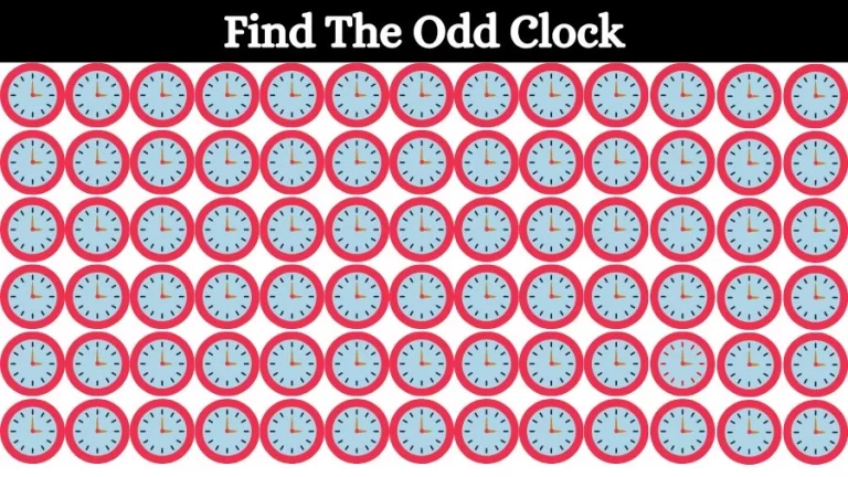 Optical Illusion Brain Challenge: If you have Eagle Eyes find the Odd Clock in 15 Seconds