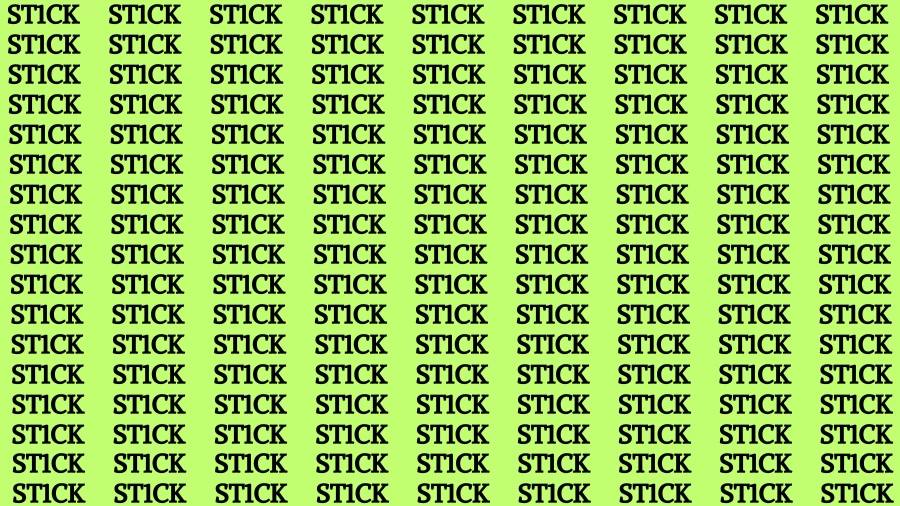 Observation Find it Out: If you have Eagle Eyes Find the Word Stick in 12 Secs