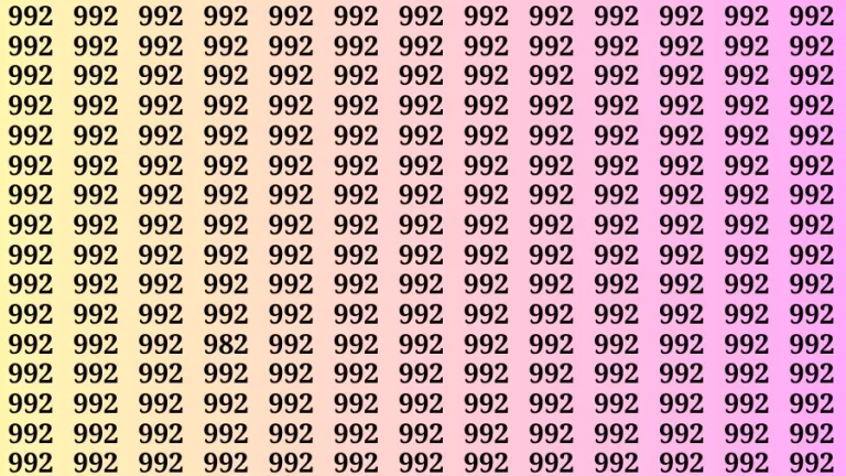 Test Visual Acuity: If you have Eagle Eyes Find the Number 982 in 12 Secs