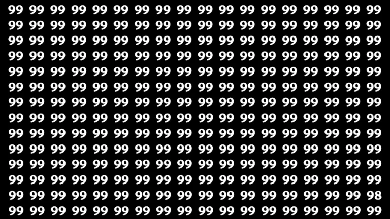 Test Visual Acuity: If you have Eagle Eyes Find the Number 98 among 99 in 15 Secs