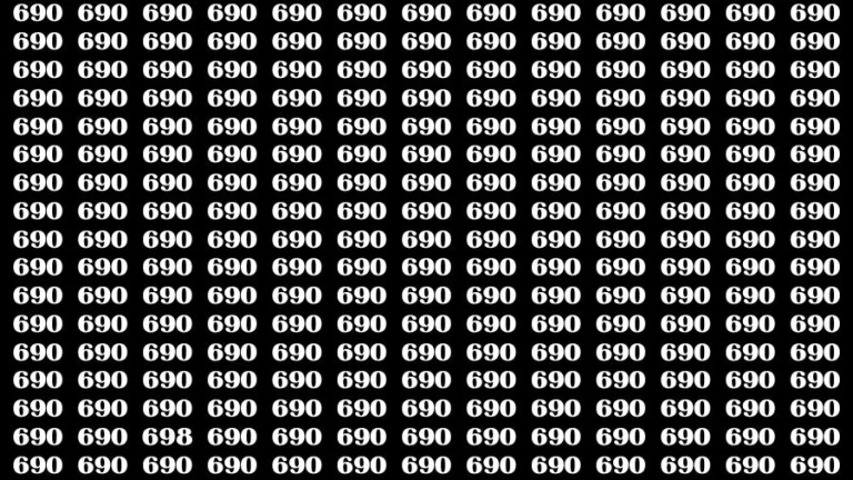 Optical Illusion Brain Challenge: If you have Hawk Eyes Find the Number 698 among 690 in 12 Secs