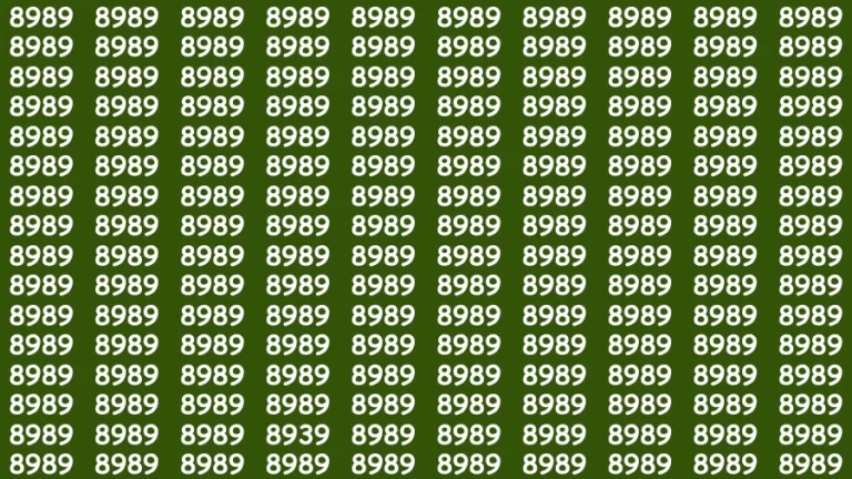 Test Visual Acuity: If you have Eagle Eyes Find the number 8939 in 12 Secs