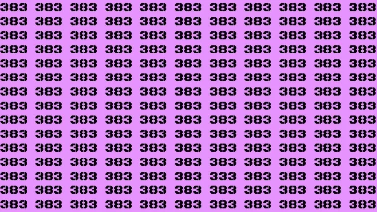 Observation Visual Test: If you have Hawk Eyes Find the Number 333 among 383 in 15 Secs