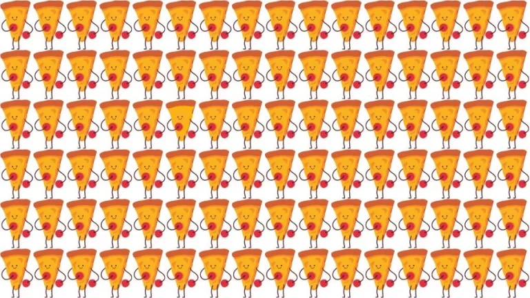 Optical Illusion Brain Challenge: If you have Eagle Eyes find the Odd Pizza in 15 Seconds