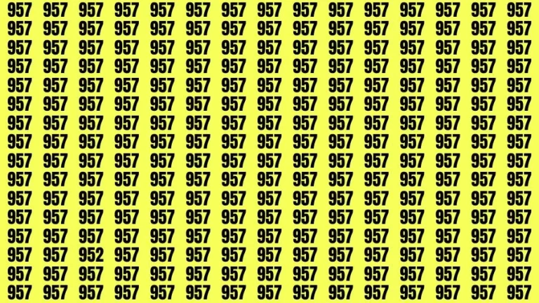 Test Visual Acuity: If you have Sharp Eyes Find the number 952 among 957 in 20 Secs