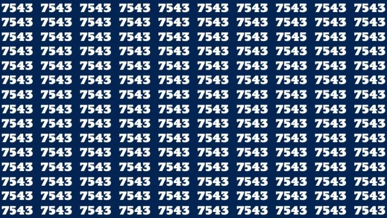 Observation Visual Test: If you have Sharp Eyes Find the Number 7545 among 7543 in 20 Secs