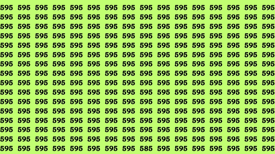 Visual Test: If you have Eagle Eyes Find the number 585 in 12 Secs