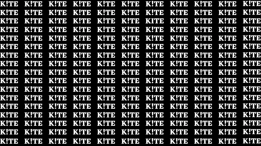 Test Visual Acuity: If you have Hawk Eyes Find the word Kite in 18 Secs