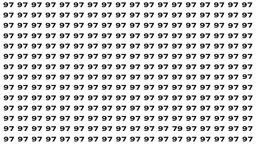 Test Visual Acuity: If you have Hawk Eyes Find the Number 79 among 97 in 15 Secs
