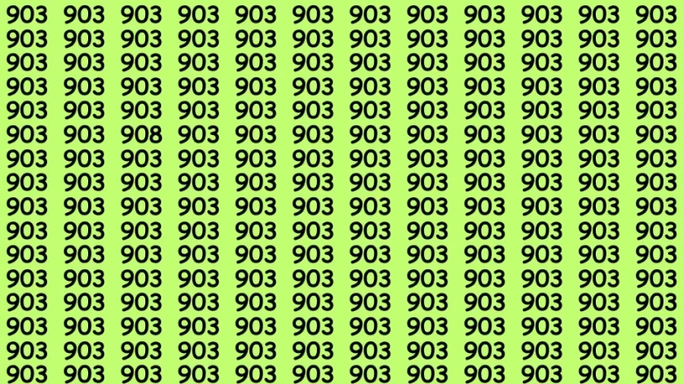 Test Visual Acuity: If you have Eagle Eyes Find the number 908 among 903 in 12 Secs