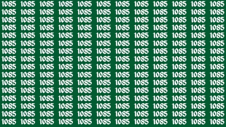 Optical Illusion Brain Challenge: If you have Sharp Eyes Find the Number 1005 among 1085 in 15 Secs