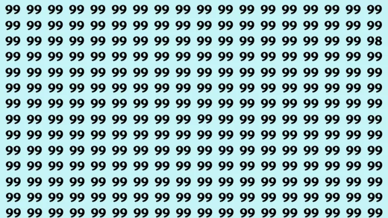 Observation Brain Challenge: If you have Eagle Eyes Find the number 98 among 99 in 12 Secs