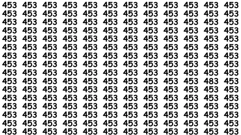 Test Visual Acuity: If you have Hawk Eyes Find the Number 483 among 453 in 15 Secs