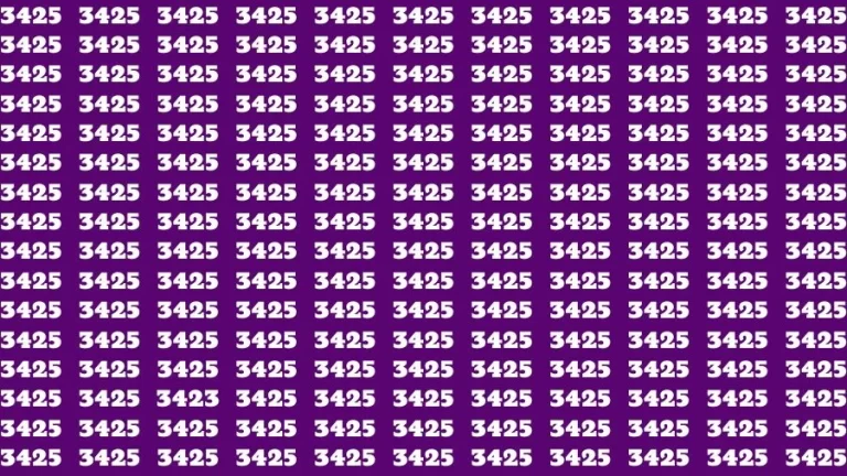 Optical Illusion Visual Test: If you have Sharp Eyes Find the Number 3423 in 20 Secs