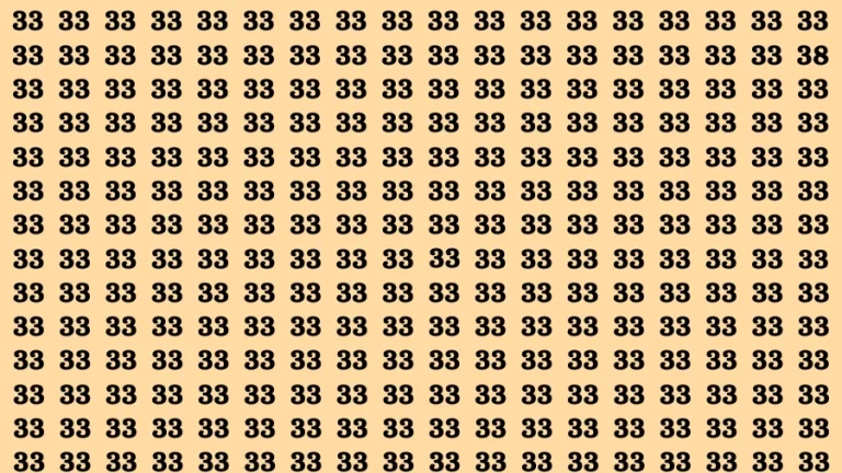 Visual Test: If you have Eagle Eyes Find the Number 38 among 33 in 15 Secs