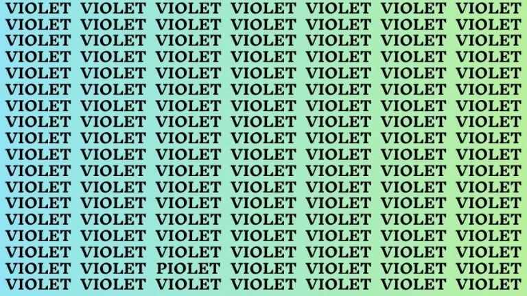 Optical Illusion Brain Challenge: If you have Sharp Eyes Find the Word Piolet among Violet in 12 Secs