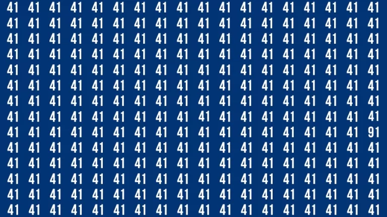 Observation Visual Test: If you have 50/50 Vision Find the Number 91 among 41 in 15 Secs