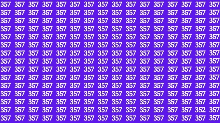 Optical Illusion Visual Test: If you have Sharp Eyes Find the Number 352 in 20 Secs