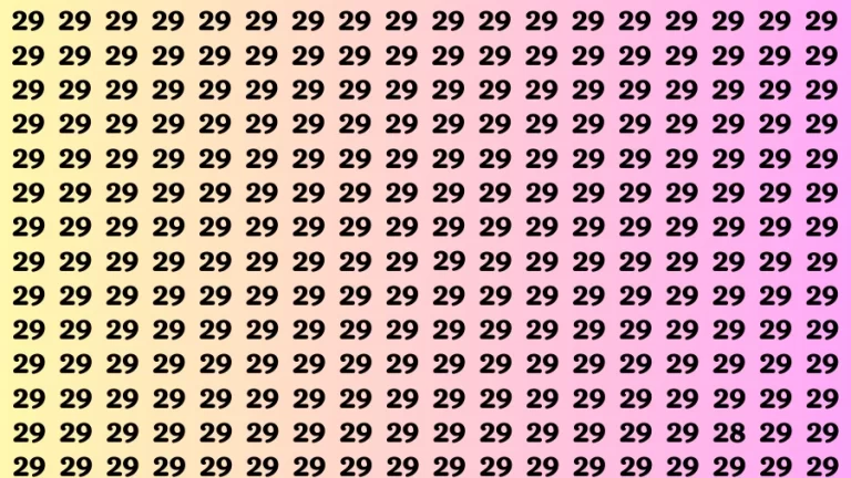 Visual Test: If you have Eagle Eyes Find the Number 28 among 29 in 15 Secs