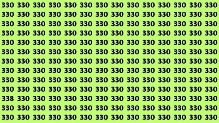 Observation Visual Test: If you have Hawk Eyes Find the Number 338 among 330 in 19 Secs