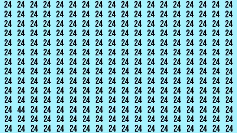 Observation Brain Challenge: If you have Hawk Eyes Find the Number 44 among 24 in 10 Secs