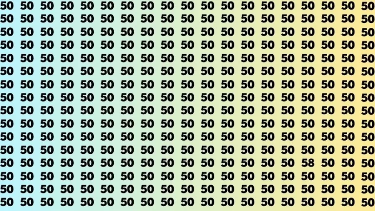 Observation Brain Challenge: If you have Hawk Eyes Find the Number 58 among 50 in 13 Secs