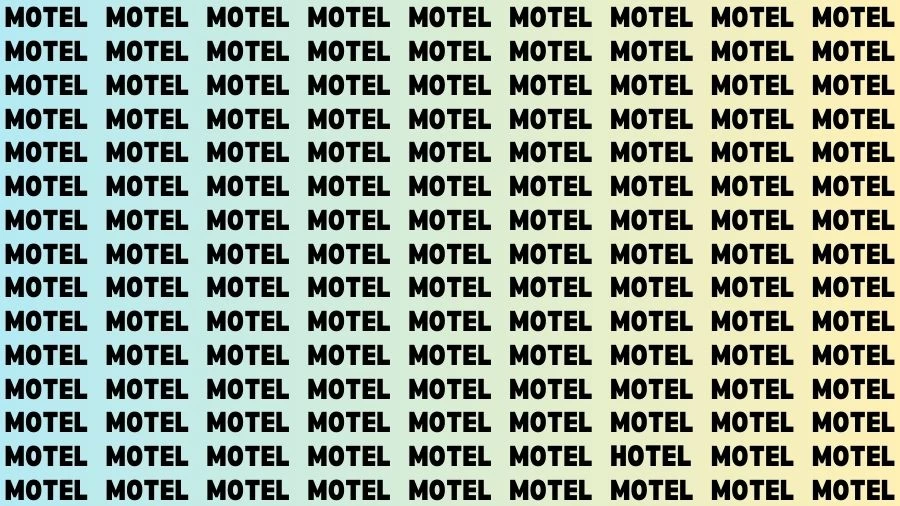 Optical Illusion Visual Test: If you have Eagle Eyes Find the Word Hotel in 14 Secs