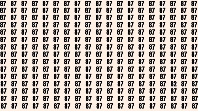 Observation Brain Challenge: If you have Eagle Eyes Find the number 82 among 87 in 16 Secs