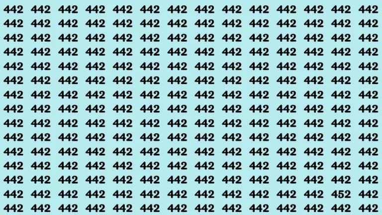 Test Visual Acuity: If you have Eagle Eyes Find the number 452 among 442 in 12 Secs