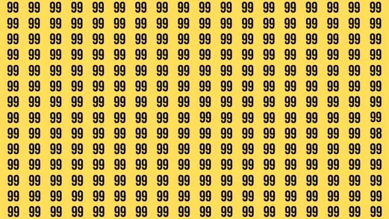 Visual Test: If you have Eagle Eyes Find the Number 98 in 15 Secs