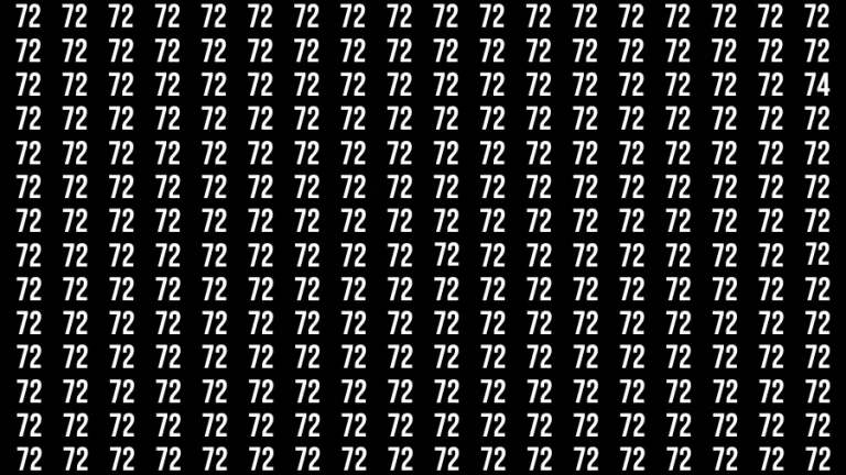 Observation Brain Challenge: If you have Hawk Eyes Find the Number 74 among 72 in 15 Secs