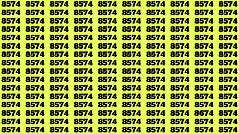 Observation Visual Test: If you have Hawk Eyes Find the Number 8674 among 8574 in 15 Secs