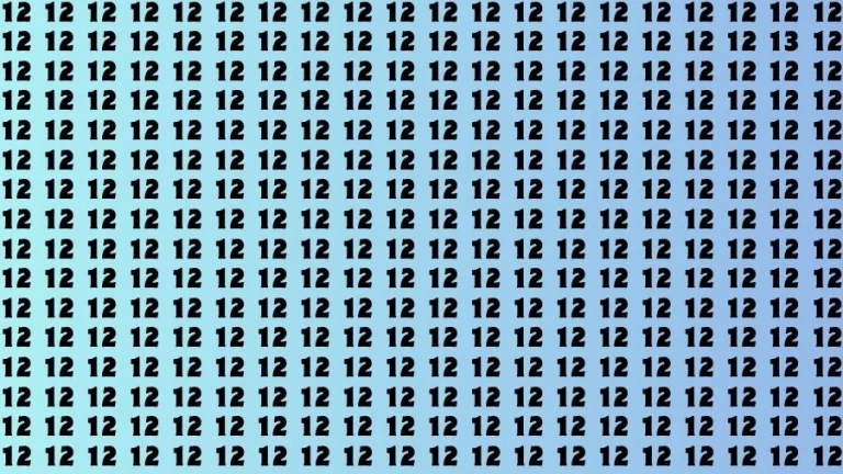 Observation Brain Challenge: If you have Sharp Eyes Find the number 13 among 12 in 20 Secs