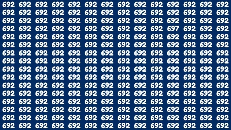 Observation Brain Challenge: If you have 50/50 Vision Find the Number 697 among 692 in 14 Secs