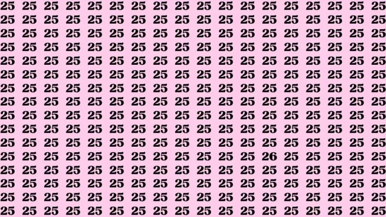 Visual Test: If you have Eagle Eyes Find the Number 26 among 25 in 15 Secs