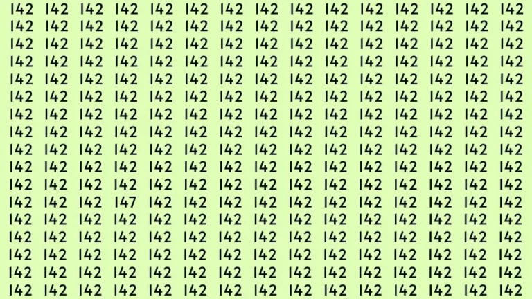 Optical Illusion Brain Challenge: If you have Sharp Eyes Find the Number 147 among 142 in 15 Secs