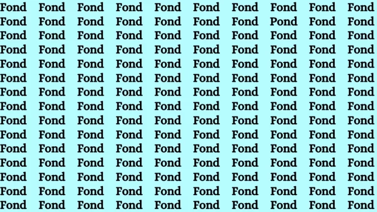 Observation Visual Test: If you have Sharp Eyes Find the word Pond in 20 Secs