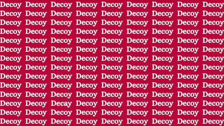 Are you smart enough to Find the Word Decay among Decoy in 18 Secs