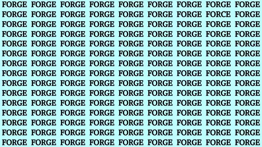 Only A Human With 360 Vision Can Spot the word Force among Forge in 17 Secs