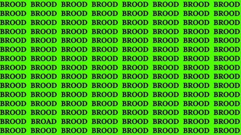 Only Extra Sharp Eyes Can Find the Word Broad among Brood in 15 Secs
